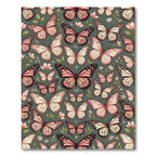 Whimsical Blush Butterfly Woodland Garden Rug