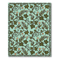 Mint Green Ivy Vine Botanical Tile Rug
