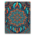 Vibrant Orange Teal Feather Mandala Rug