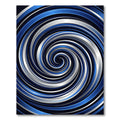 Sleek Galactic Blue And Silver Swirl Rug