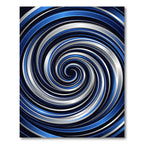 Sleek Galactic Blue And Silver Swirl Rug
