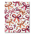 Whimsical Pink Ribbon Confetti Celebration Rug