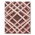 Blush Pink Intersecting Geometric Grid Rug