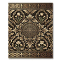 Ornate Gold Floral Scrollwork Tapestry Rug
