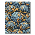 Vibrant Blue Yellow Hydrangea Botanical Rug