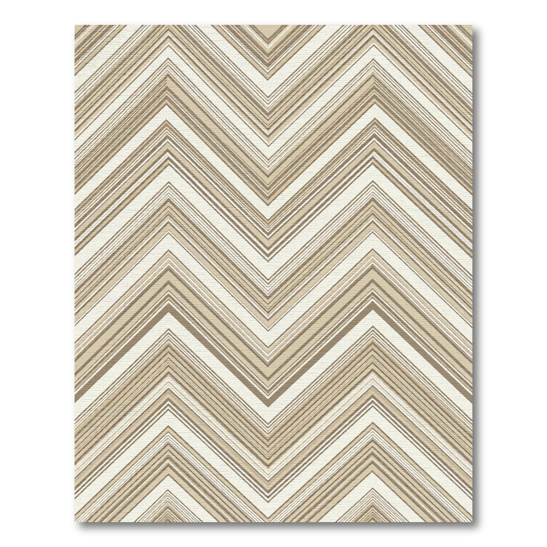 Neutral Toned Zigzag Chevron Stripe Rug