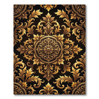 Ornate Gold Scrollwork Damask Filigree Rug