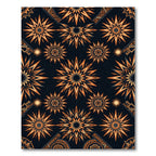 Vibrant Orange Starburst Geometric Rug