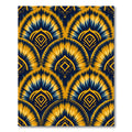 Navy Gold Fan Burst Medallion Rug