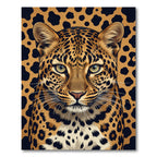 Bold Leopard Spots Animal Face Rug