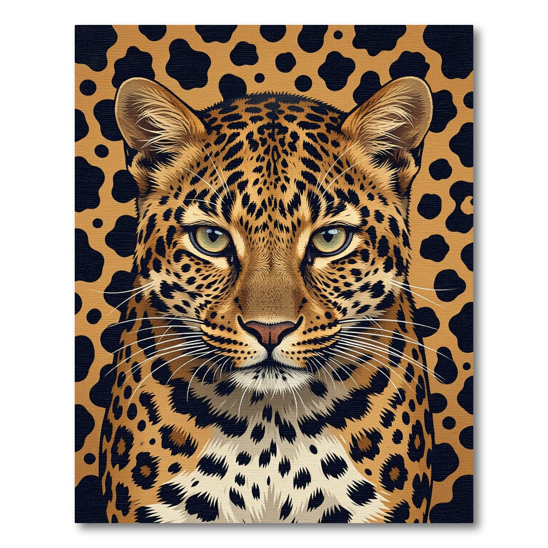 Bold Leopard Spots Animal Face Rug