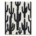 Bold Black Cactus Desert Landscape Rug