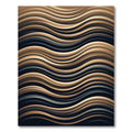 Modern Bronze Abstract Wavy Line Rug