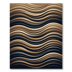 Modern Bronze Abstract Wavy Line Rug
