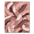 Abstract Earth Tone Brushstroke Swirl Rug