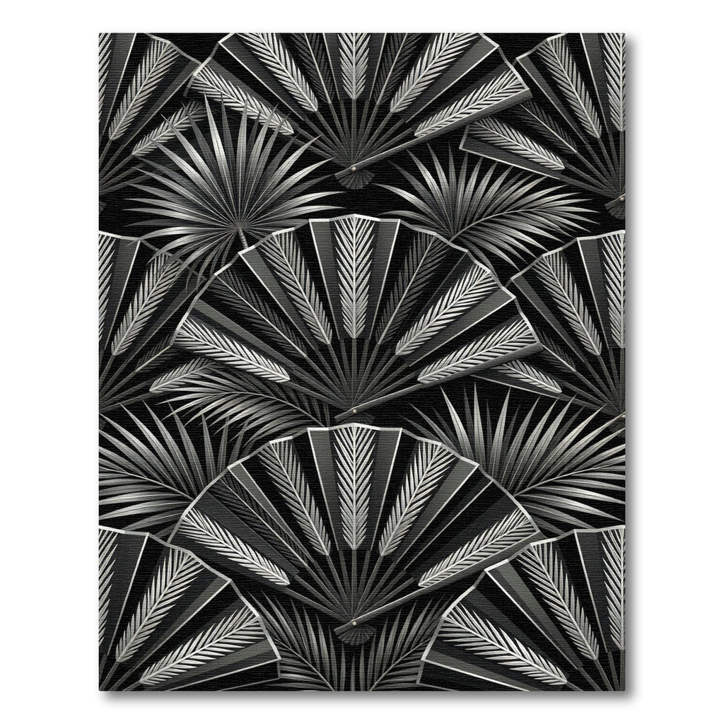 Art Deco Silver Fan Foliage Rug