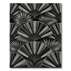 Art Deco Silver Fan Foliage Rug