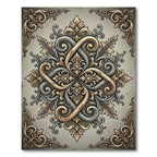 Gilded Antique Filigree Swirl Medallion Rug