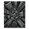 Monochromatic Urban Skyline Perspective Rug