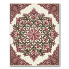 Floral Paisley Medallion Pink Green Rug