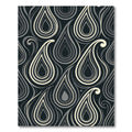 Modern Monochrome Teardrop Swirl Rug