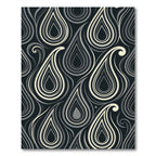 Modern Monochrome Teardrop Swirl Rug
