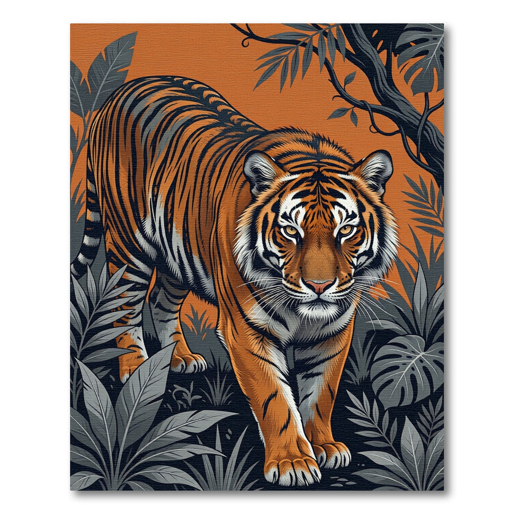 Majestic Orange Tiger Amid Jungle Foliage Rug