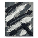 Bold Strokes Grayscale Abstract Rug
