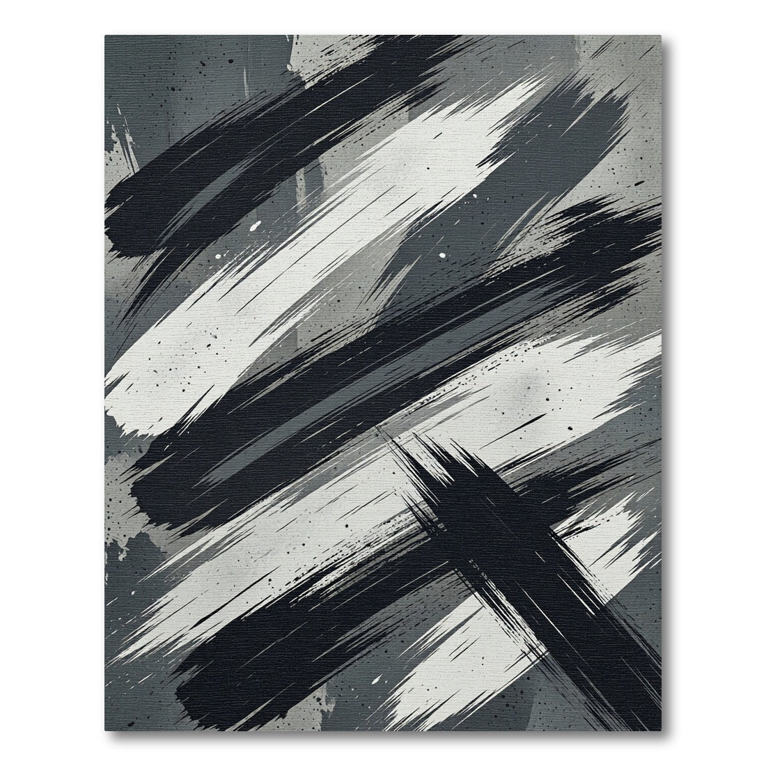Bold Strokes Grayscale Abstract Rug