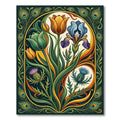 Emerald Peacock Floral Thistle Art Nouveau Rug
