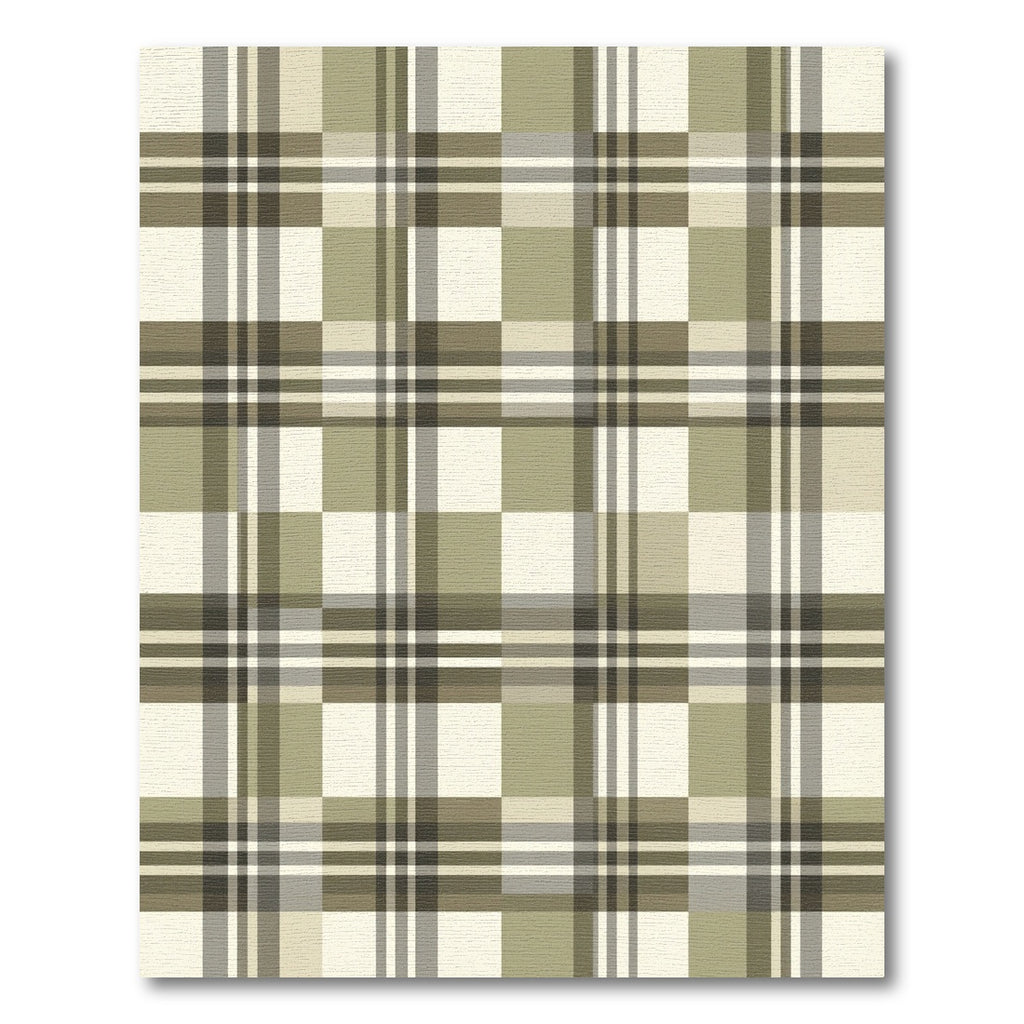 Earthy Tan and Olive Plaid Rug