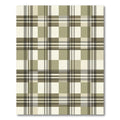 Earthy Tan and Olive Plaid Rug
