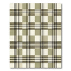 Earthy Tan and Olive Plaid Rug