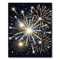 Radiant Golden Fireworks Night Sky Rug