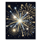 Radiant Golden Fireworks Night Sky Rug