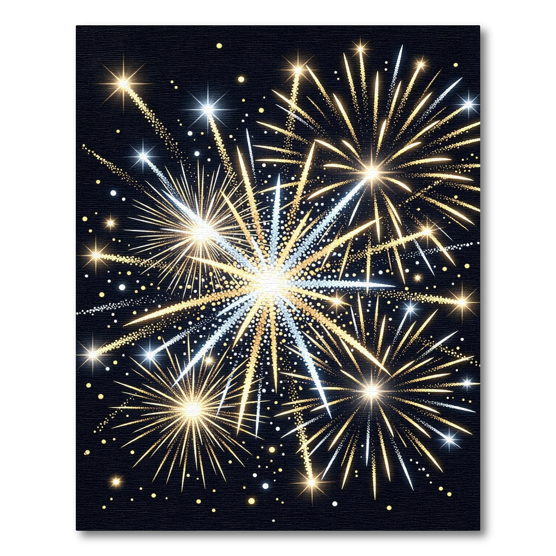 Radiant Golden Fireworks Night Sky Rug