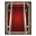 Art Deco Crimson Velvet Gala Border Rug