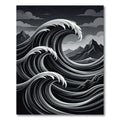 Monochromatic Crashing Wave Landscape Rug