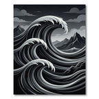Monochromatic Crashing Wave Landscape Rug