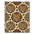 Sophisticated Leopard Head Animal Skin Rug