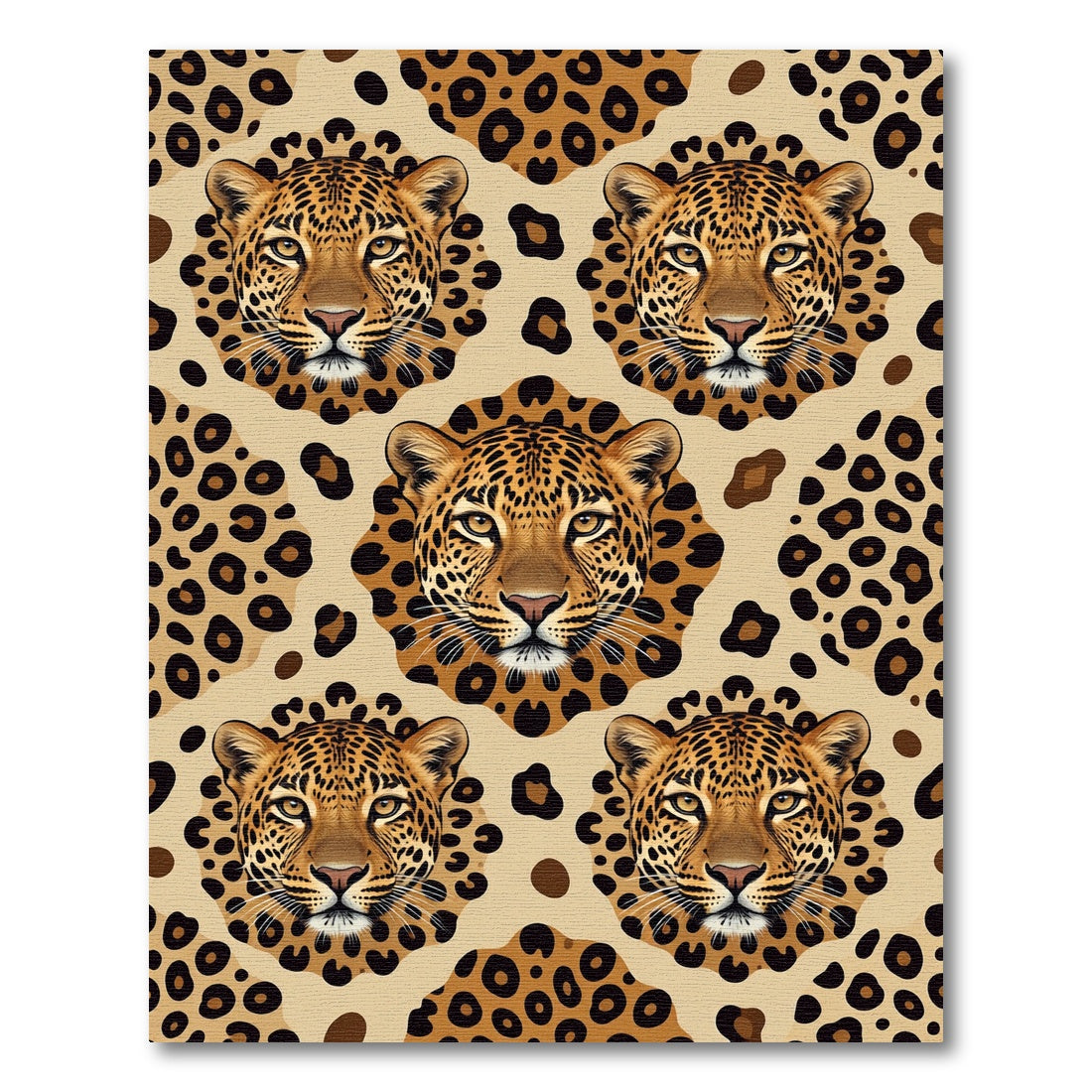 Sophisticated Leopard Head Animal Skin Rug
