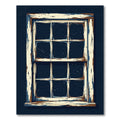 Rustic Weathered Pane Midnight Window Scene Rug