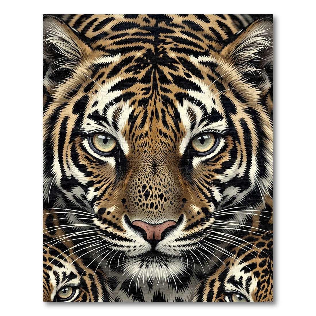 Golden Tiger Face Close Up Rug