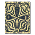 Golden Concentric Circles Abstract Geometric Rug