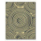 Golden Concentric Circles Abstract Geometric Rug