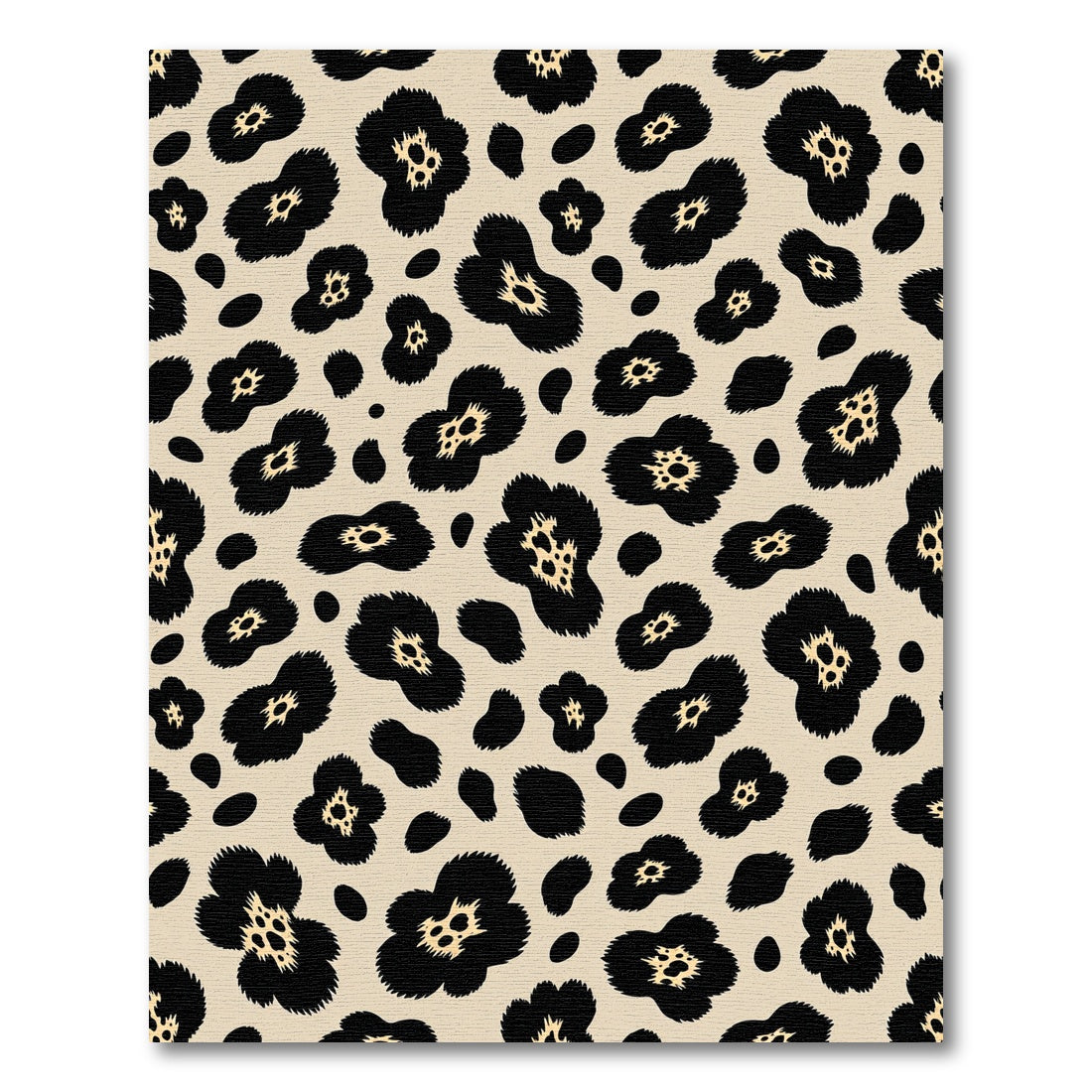Black Tan Leopard Spot Rug