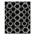 Gray Interlocking Hexagon Geometric Rug