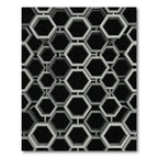 Gray Interlocking Hexagon Geometric Rug