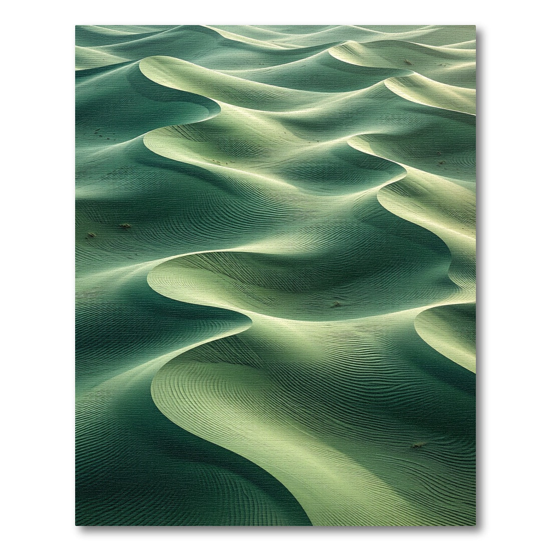 Verdant Green Rippling Sand Dunes Rug
