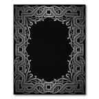 Ornate Silver Celtic Knot Border Rug